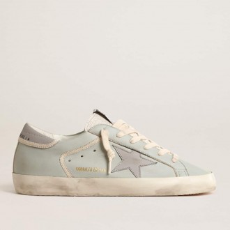 Golden Goose Baby-Blue Nappa Super-Star With Grey Leather Star And Heel Tab