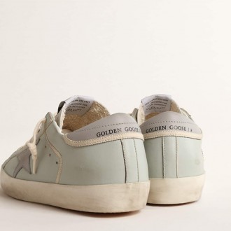 Golden Goose Baby-Blue Nappa Super-Star With Grey Leather Star And Heel Tab