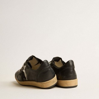 Golden Goose Ball Star In Black Nappa With Suede Star And Nappa Heel Tab