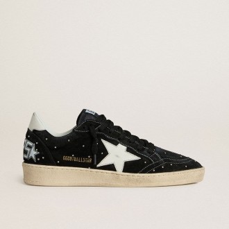 Golden Goose Ball Star In Black Suede With Studs And White Leather Star