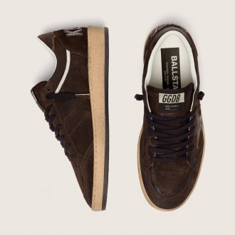 Golden Goose Ball Star In Brown Suede With Brown Leather Star And Heel Tab