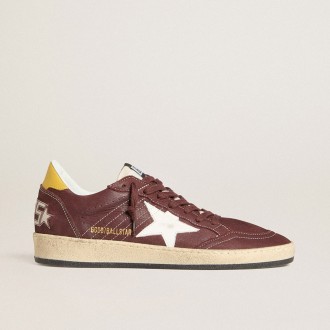 Golden Goose Ball Star In Chocolate Nubuck With Leather Star And Heel Tab