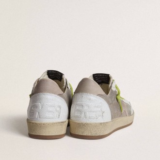 Golden Goose Ball Star In Gray Suede With Old Rose Suede Star And Beige Leather Heel Tab Golden Goose Ball Star In Gray Suede With Old Rose Suede Star And Beige Leather Heel Tab