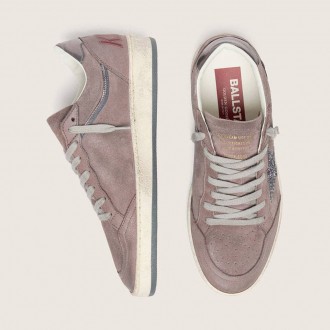 Golden Goose Ball Star In Lavender Suede With Silver Glitter Star And Laminated Leather Heel Tab
