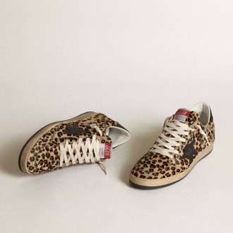 Golden Goose Ball Star In Leo-Print Pony Skin, Black Leather Star &Amp; Heel Tab Golden Goose Ball Star In Leo-Print Pony Skin, Black Leather Star &Amp; Heel Tab