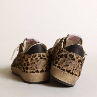 Golden Goose Ball Star In Leo-Print Pony Skin, Black Leather Star &Amp; Heel Tab Golden Goose Ball Star In Leo-Print Pony Skin, Black Leather Star &Amp; Heel Tab