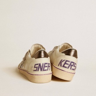 Golden Goose Ball Star In Mesh And Leather With Metallic Leather Star And Heel Tab