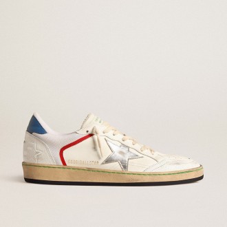 Golden Goose Ball Star In Nappa And Mesh With Silver Metallic Leather Star