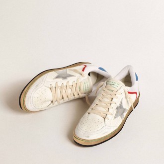 Golden Goose Ball Star In Nappa And Mesh With Silver Metallic Leather Star Golden Goose Ball Star In Nappa And Mesh With Silver Metallic Leather Star