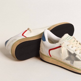 Golden Goose Ball Star In Nappa And Mesh With Silver Metallic Leather Star Golden Goose Ball Star In Nappa And Mesh With Silver Metallic Leather Star