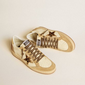 Golden Goose Ball Star In Nappa And Suede With Pony Skin Star And Metallic Heel Tab Golden Goose Ball Star In Nappa And Suede With Pony Skin Star And Metallic Heel Tab