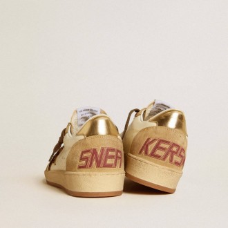 Golden Goose Ball Star In Nappa And Suede With Pony Skin Star And Metallic Heel Tab Golden Goose Ball Star In Nappa And Suede With Pony Skin Star And Metallic Heel Tab