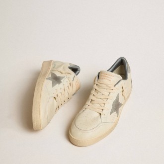 Golden Goose Ball Star In Nappa Leather With Gray Suede Star And Heel Tab