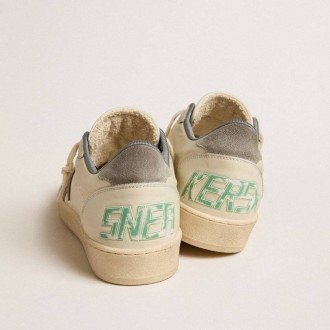 Golden Goose Ball Star In Nappa Leather With Gray Suede Star And Heel Tab