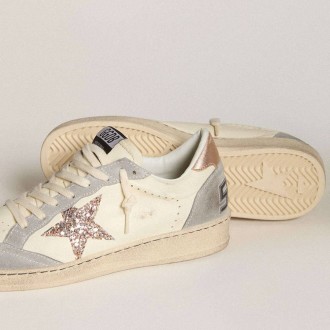 Golden Goose Ball Star In Nappa With Glitter Star And Metallic Heel Tab