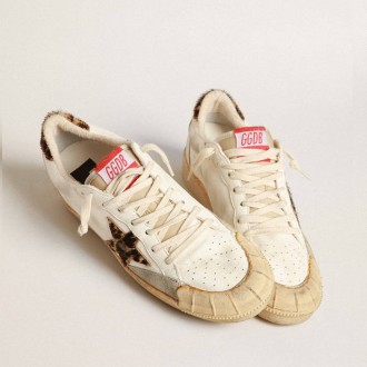 Golden Goose Ball Star In Nappa With Leopard-Print Pony Skin Star And Heel Tab Golden Goose Ball Star In Nappa With Leopard-Print Pony Skin Star And Heel Tab