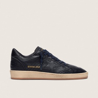 Golden Goose Ball Star In Navy-Blue Leather With Tone-On-Tone Leather Star