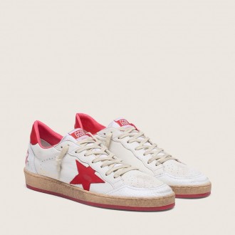 Golden Goose Ball Star In White Leather