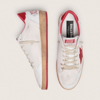 Golden Goose Ball Star In White Leather