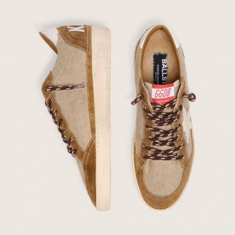 Golden Goose Ball Star In Wool With Cream Leather Star And Brown Waxed Leather Inserts