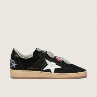 Golden Goose Ball Star Ltd In Black Suede With Skins