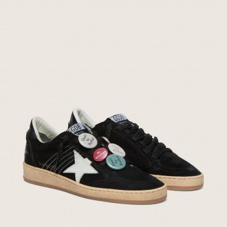 Golden Goose Ball Star Ltd In Black Suede With Skins