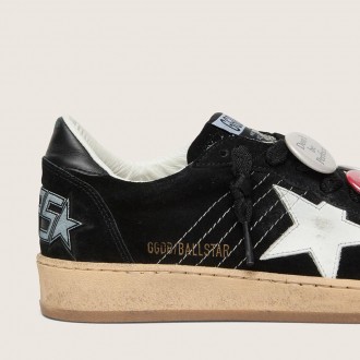 Golden Goose Ball Star Ltd In Black Suede With Skins