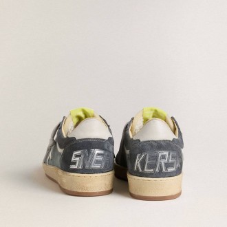 Golden Goose Ball Star Ltd In Light Blue Suede With Milk-White Leather Star And Heel Tab Golden Goose Ball Star Ltd In Light Blue Suede With Milk-White Leather Star And Heel Tab