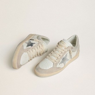 Golden Goose Ball Star Ltd In Nappa Leather And Suede With Silver Leather Star And Swarovski Crystals Golden Goose Ball Star Ltd In Nappa Leather And Suede With Silver Leather Star And Swarovski Crystals