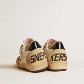 Golden Goose Ball Star Ltd In Nappa Leather With Red Leather Star And Leather Heel Tab Golden Goose Ball Star Ltd In Nappa Leather With Red Leather Star And Leather Heel Tab
