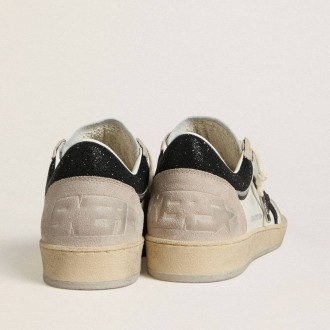 Golden Goose Ball Star Ltd In Nappa With Black Crystal Star And Beige Suede Inserts Golden Goose Ball Star Ltd In Nappa With Black Crystal Star And Beige Suede Inserts