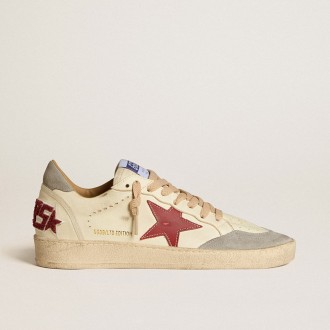 Golden Goose Ball Star Ltd In Nappa With Leather Star And Silver Suede Heel Tab