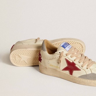 Golden Goose Ball Star Ltd In Nappa With Leather Star And Silver Suede Heel Tab Golden Goose Ball Star Ltd In Nappa With Leather Star And Silver Suede Heel Tab