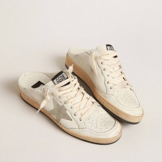 Golden Goose Ball Star Sabots In Nappa Leather With Ice-Gray Suede Star Golden Goose Ball Star Sabots In Nappa Leather With Ice-Gray Suede Star