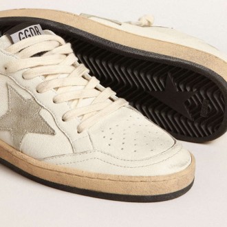 Golden Goose Ball Star Sabots In Nappa Leather With Ice-Gray Suede Star Golden Goose Ball Star Sabots In Nappa Leather With Ice-Gray Suede Star