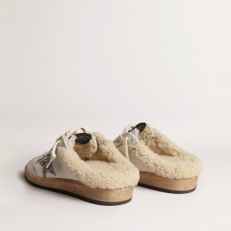 Golden Goose Ball Star Sabots With Glitter Star And Shearling Lining