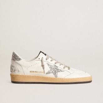 Golden Goose Ball Star Wishes In Nappa Leather With Glitter Star And Heel Tab