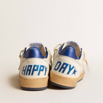 Golden Goose Ball Star Wishes In White Nappa Leather With Bright Blue Star And Heel Tab Golden Goose Ball Star Wishes In White Nappa Leather With Bright Blue Star And Heel Tab