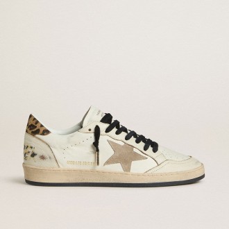 Golden Goose Ball Star Wishes With Suede Star And Leopard-Print Pony Skin Heel Tab