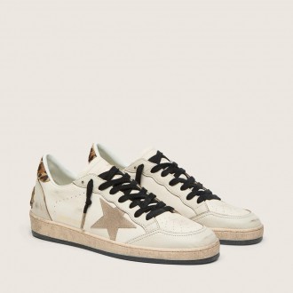 Golden Goose Ball Star Wishes With Suede Star And Leopard-Print Pony Skin Heel Tab Golden Goose Ball Star Wishes With Suede Star And Leopard-Print Pony Skin Heel Tab