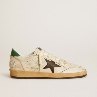 Golden Goose Ball Star With Black Leather Star And Green Leather Heel Tab