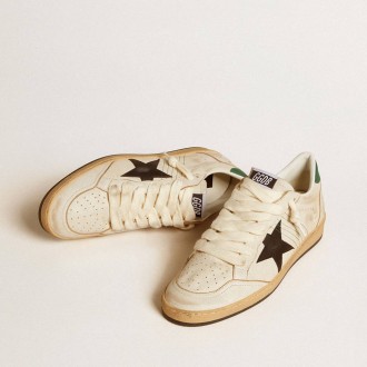 Golden Goose Ball Star With Black Leather Star And Green Leather Heel Tab