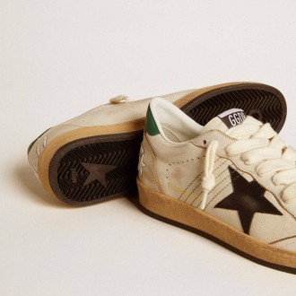 Golden Goose Ball Star With Black Leather Star And Green Leather Heel Tab