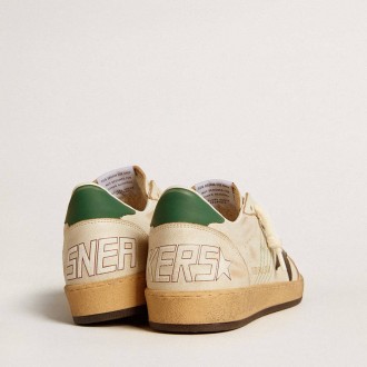 Golden Goose Ball Star With Black Leather Star And Green Leather Heel Tab