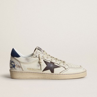 Golden Goose Ball Star With Black Star And Blue Suede Heel Tab
