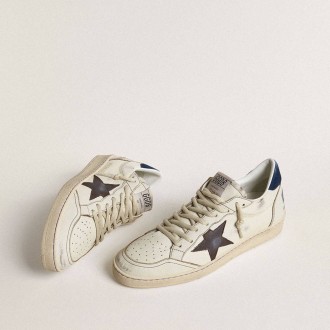 Golden Goose Ball Star With Black Star And Blue Suede Heel Tab Golden Goose Ball Star With Black Star And Blue Suede Heel Tab