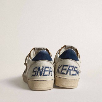Golden Goose Ball Star With Black Star And Blue Suede Heel Tab Golden Goose Ball Star With Black Star And Blue Suede Heel Tab
