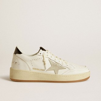 Golden Goose Ball Star With Ice-Gray Suede Star And Glossy Black Leather Heel Tab