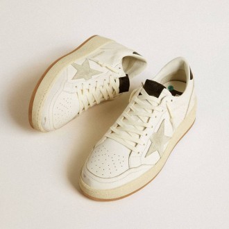 Golden Goose Ball Star With Ice-Gray Suede Star And Glossy Black Leather Heel Tab