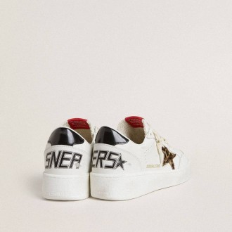 Golden Goose Ball Star With Leopard Pony Skin Star And Black Laminated Leather Heel Tab